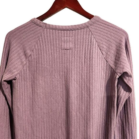 Chaser Thermal Waffle Knit Light Purple Top Size Small Scoop - Picture 4 of 7